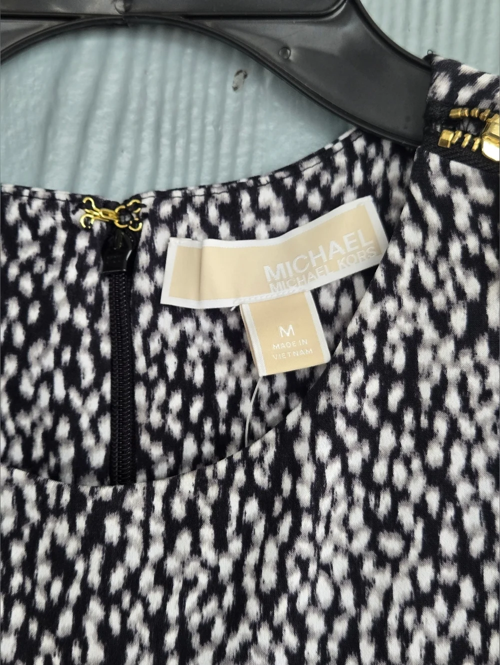 Michael Kors Black & White Sleeveless Wide-Leg Belted Jumpsuit
